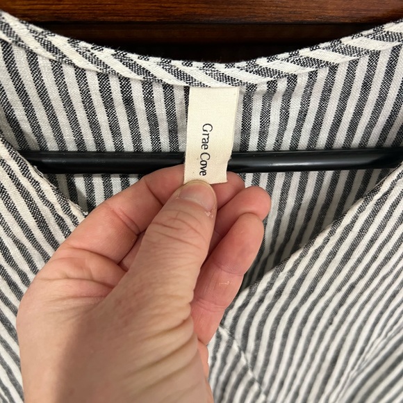 Striped 100% linen dress - Picture 5 of 5